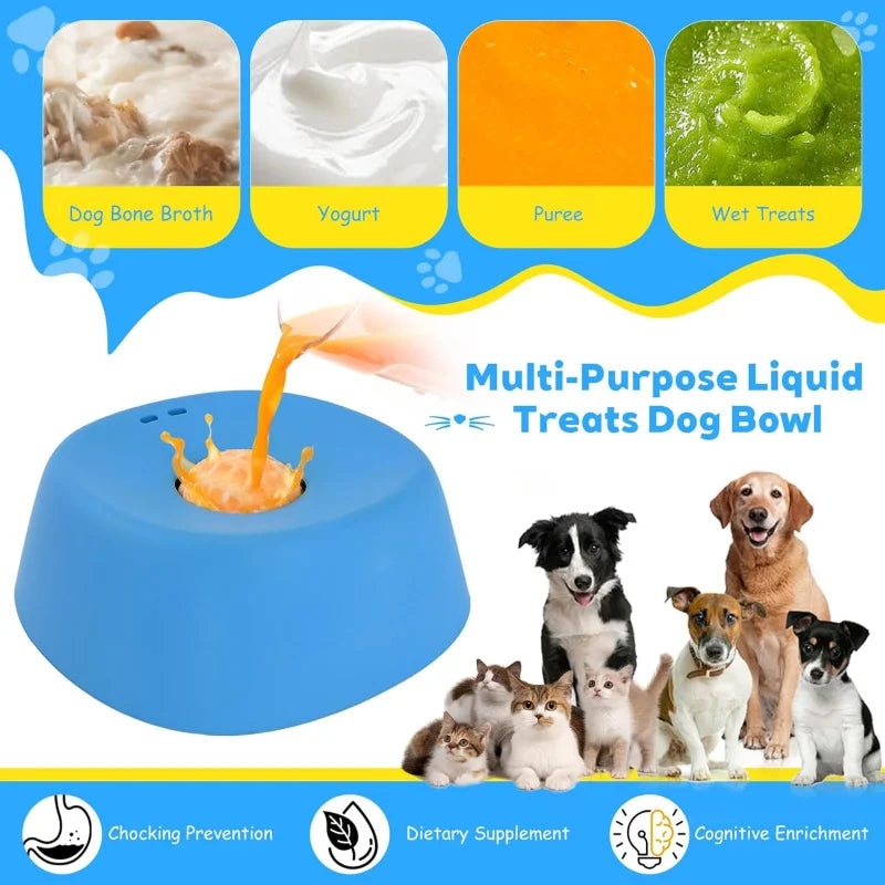 Slow Feeder Dog Bowl – Non-Slip Lick Bowl for Yogurt, Broth & Treats