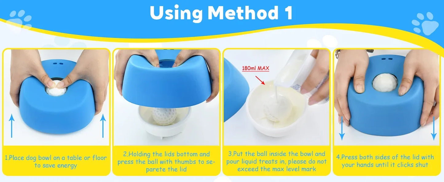 Slow Feeder Dog Bowl – Non-Slip Lick Bowl for Yogurt, Broth & Treats