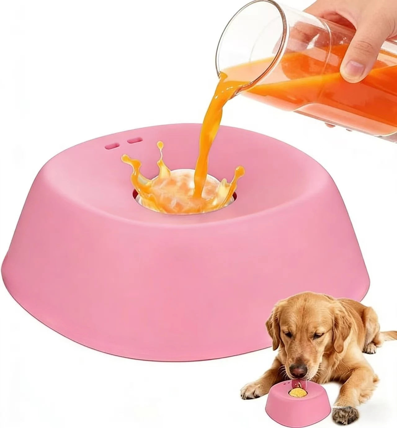 Slow Feeder Dog Bowl – Non-Slip Lick Bowl for Yogurt, Broth & Treats